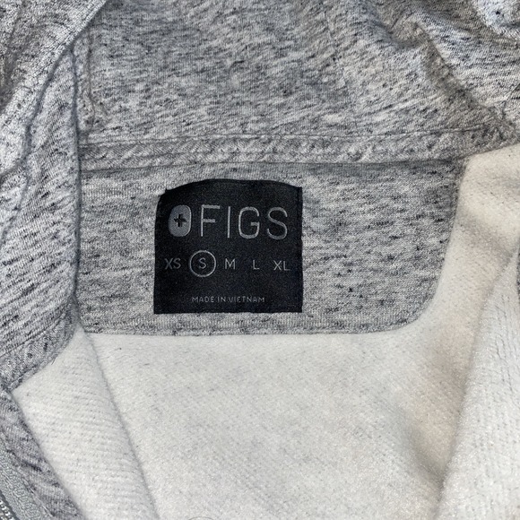 FIGS ON-SHIFT Women's Sz S Full Zip Hoodie Jacket Heathered Gray No Drawstrings - Picture 5 of 7